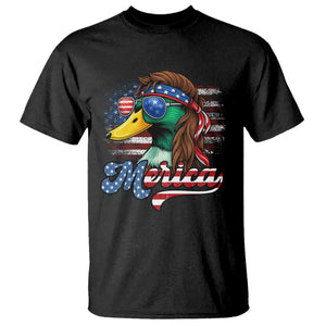 Funny Duck Merica T Shirt 4th Of July American Flag Patriotic Hunting TS11 Black Print Your Wear