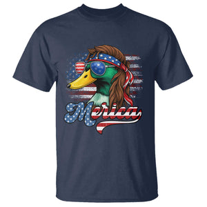 Funny Duck Merica T Shirt 4th Of July American Flag Patriotic Hunting TS11 Navy Print Your Wear