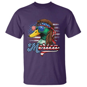 Funny Duck Merica T Shirt 4th Of July American Flag Patriotic Hunting TS11 Purple Print Your Wear