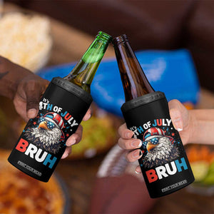 Funny Eagle It's 4th Of July Bruh 4 in 1 Can Cooler Tumbler Patriotic Bald Eagle American Flag TS11 Print Your Wear