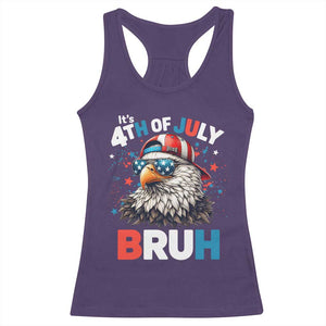 Funny Eagle It's 4th Of July Bruh Racerback Tank Top Patriotic Bald Eagle American Flag TS11 Purple Print Your Wear