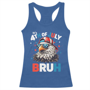 Funny Eagle It's 4th Of July Bruh Racerback Tank Top Patriotic Bald Eagle American Flag TS11 Royal Blue Print Your Wear