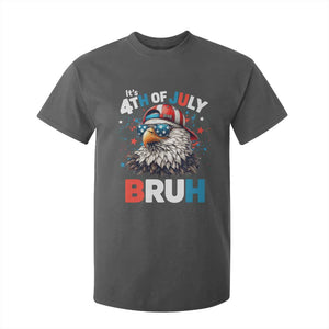Funny Eagle It's 4th Of July Bruh T Shirt For Kid Patriotic Bald Eagle American Flag TS11 Dark Heather Print Your Wear