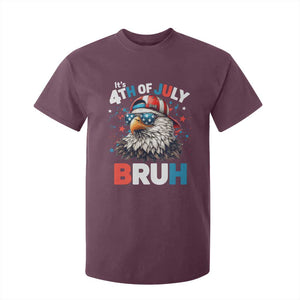 Funny Eagle It's 4th Of July Bruh T Shirt For Kid Patriotic Bald Eagle American Flag TS11 Maroon Print Your Wear