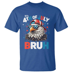 Funny Eagle It's 4th Of July Bruh T Shirt Patriotic Bald Eagle American Flag TS11 Royal Blue Print Your Wear