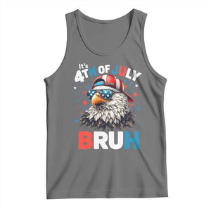 Funny Eagle It's 4th Of July Bruh Tank Top Patriotic Bald Eagle American Flag TS11 Black Heather Print Your Wear