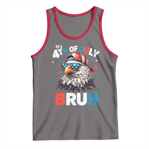 Funny Eagle It's 4th Of July Bruh Tank Top Patriotic Bald Eagle American Flag TS11 Deep Heather Red Print Your Wear