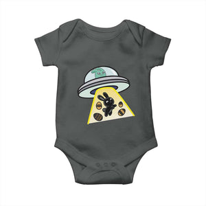 Funny Easter Day UFO Alien Bunny Baby Onesie TS11 Dark Heather Print Your Wear