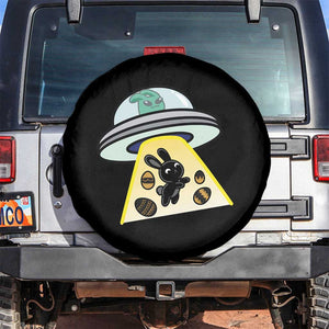 Funny Easter Day UFO Alien Bunny Spare Tire Cover TS11 No hole Black Print Your Wear
