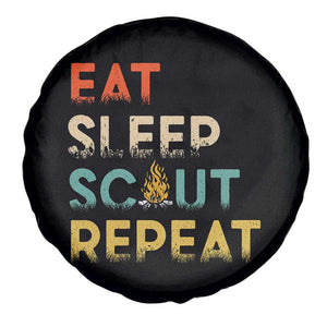 Funny Eat Sleep Scout Repeat Spare Tire Cover Scouting Outdoor Camping Nature Campfire TS11 Print Your Wear