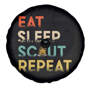 Funny Eat Sleep Scout Repeat Spare Tire Cover Scouting Outdoor Camping Nature Campfire TS11 Print Your Wear