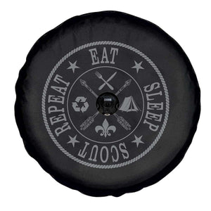 Funny Eat Sleep Scout Repeat Spare Tire Cover Scouting Outdoor Camping Nature TS11 Print Your Wear