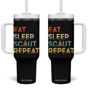 Funny Eat Sleep Scout Repeat Tumbler With Handle Scouting Outdoor Camping Nature Campfire TS11 One Size: 40 oz Black Print Your Wear