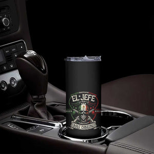 Funny El Jefe Mas Chingon Skinny Tumbler Mexican Boss TS11 Print Your Wear