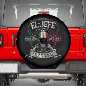 Funny El Jefe Mas Chingon Spare Tire Cover Mexican Boss TS11 Black Print Your Wear