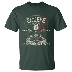 Funny El Jefe Mas Chingon T Shirt Mexican Boss TS11 Dark Forest Green Print Your Wear