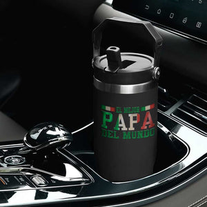 Funny El Mejor Papa Del Mundo Flip Straw Tumbler Mexican Father TS11 Print Your Wear