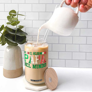 Funny El Mejor Papa Del Mundo Glass Can Mexican Father TS11 Print Your Wear