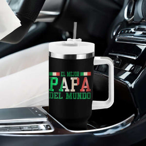 Funny El Mejor Papa Del Mundo Tumbler With Handle Mexican Father TS11 Print Your Wear