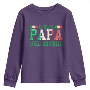 Funny El Mejor Papa Del Mundo Youth Sweatshirt Mexican Father TS11 Purple Print Your Wear
