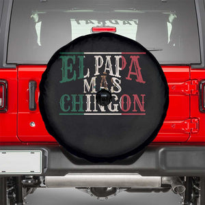 Funny El Papa Mas Chingon Spare Tire Cover Best Mexican Dad Father's Day Mexican Flag TS11 Black Print Your Wear