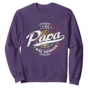 Funny El Papa Mas Chingon Sweatshirt Best Mexican Dad Father's Day TS11 Purple Print Your Wear