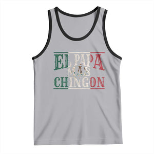 Funny El Papa Mas Chingon Tank Top Best Mexican Dad Father's Day Mexican Flag TS11 Athletic Heather Black Print Your Wear