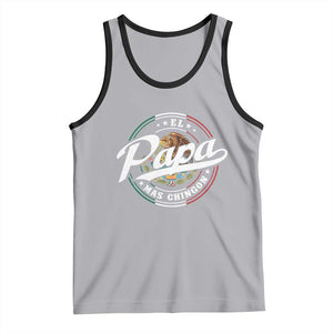 Funny El Papa Mas Chingon Tank Top Best Mexican Dad Father's Day TS11 Athletic Heather Black Print Your Wear