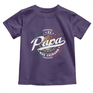 Funny El Papa Mas Chingon Toddler T Shirt Best Mexican Dad Father's Day TS11 Purple Print Your Wear