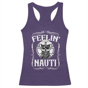 Funny Feelin Nauti Racerback Tank Top Boat Captain Pontoon Sailing Sailor Skull TS11 Purple Print Your Wear