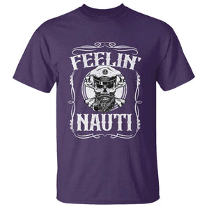 Funny Feelin Nauti T Shirt Boat Captain Pontoon Sailing Sailor Skull TS11 Purple Print Your Wear