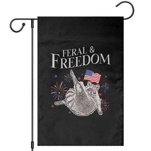 Funny Feral And Free Garden Flag 4th of July Patriotic Raccoon With American Flag TS11 Black Print Your Wear