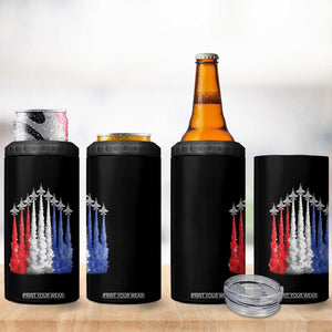 Funny Fighter Jet Airplane American Flag 4th Of July 4 in 1 Can Cooler Tumbler TS11 Print Your Wear
