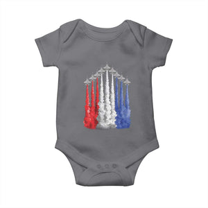 Funny Fighter Jet Airplane American Flag 4th Of July Baby Onesie TS11 Charcoal Print Your Wear
