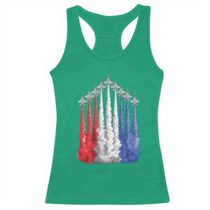 Funny Fighter Jet Airplane American Flag 4th Of July Racerback Tank Top TS11 Irish Green Print Your Wear