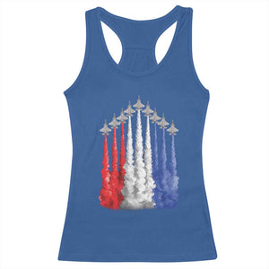 Funny Fighter Jet Airplane American Flag 4th Of July Racerback Tank Top TS11 Royal Blue Print Your Wear