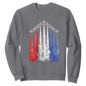 Funny Fighter Jet Airplane American Flag 4th Of July Sweatshirt TS11 Charcoal Print Your Wear