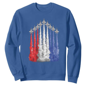 Funny Fighter Jet Airplane American Flag 4th Of July Sweatshirt TS11 Royal Blue Print Your Wear