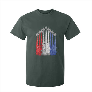 Funny Fighter Jet Airplane American Flag 4th Of July T Shirt For Kid TS11 Dark Forest Green Print Your Wear