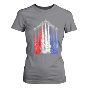 Funny Fighter Jet Airplane American Flag 4th Of July T Shirt For Women TS11 Charcoal Print Your Wear