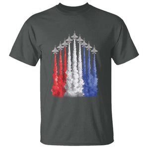 Funny Fighter Jet Airplane American Flag 4th Of July T Shirt TS11 Dark Heather Print Your Wear