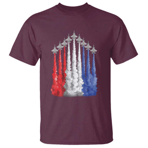 Funny Fighter Jet Airplane American Flag 4th Of July T Shirt TS11 Maroon Print Your Wear