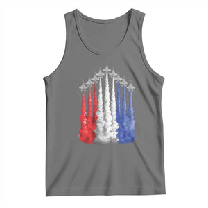 Funny Fighter Jet Airplane American Flag 4th Of July Tank Top TS11 Black Heather Print Your Wear
