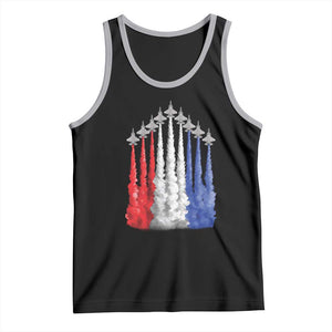 Funny Fighter Jet Airplane American Flag 4th Of July Tank Top TS11 Black Athletic Heather Print Your Wear