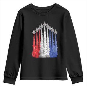Funny Fighter Jet Airplane American Flag 4th Of July Youth Sweatshirt TS11 Black Print Your Wear