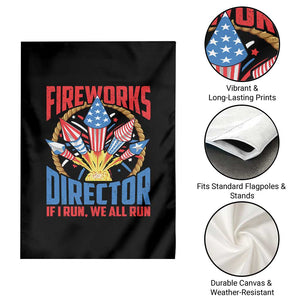 Funny Fireworks Director Garden Flag If I Run We All Run 4th Of July Rocket American Flag TS11 Print Your Wear