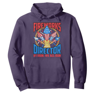 Funny Fireworks Director Hoodie If I Run We All Run 4th Of July Rocket American Flag TS11 Purple Print Your Wear