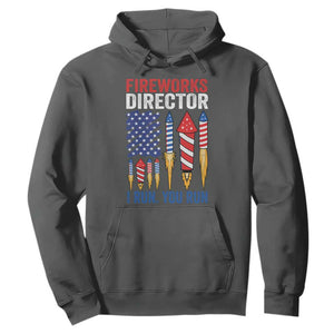 Funny Fireworks Director I Run You Run Hoodie 4th Of July American Flag TS11 Dark Heather Print Your Wear