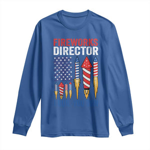 Funny Fireworks Director I Run You Run Long Sleeve Shirt 4th Of July American Flag TS11 Royal Blue Print Your Wear