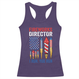 Funny Fireworks Director I Run You Run Racerback Tank Top 4th Of July American Flag TS11 Purple Print Your Wear